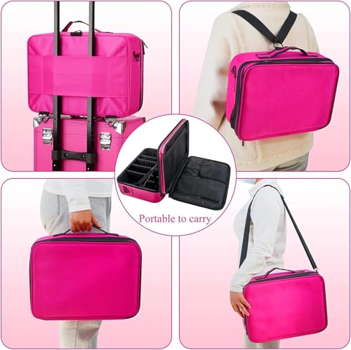 Image of SHAMAX Professional Extra Large Size 41cm x 30 cm x 12cm Makeup Box for Girls,Makeup Box Vanity, Makeup Kit Pouch, Cosmetic Bag, Makeup Brush Organizer and Vanity Bag, Toiletry Jewellery Box
