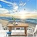 Murale Carta da parati murale personalizzata Carta da parati 3D con paesaggi al mare Foto di tramonto Foto per pareti 3D Soggiorno Sala da pranzo Sfondo Decorazione della parete Tela Murale 120x100cm
