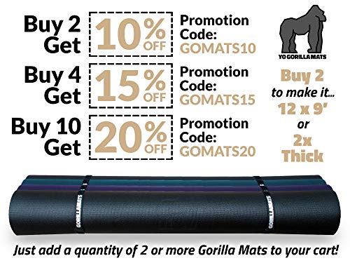 Gorilla Mats Premium Extra Large Yoga Mat – 9' X 6' X 8Mm Extra Thick & Ultra Comfortable, Non-Toxic, Non-Slip Barefoot Exercise Mat – Works Great On Any Floor For Stretching, Cardio Or Home Workouts #TOP5