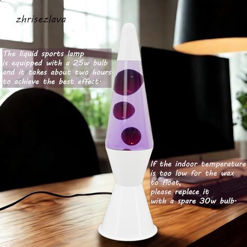 Image of 16 Inch Liquid Lamp, Purple Liquid Purple Wax Motionin Liquid Motion Light, Night Light Home Decor for Meditation, Amazing Gifts for Adults & Kids, White Base.（SLB）