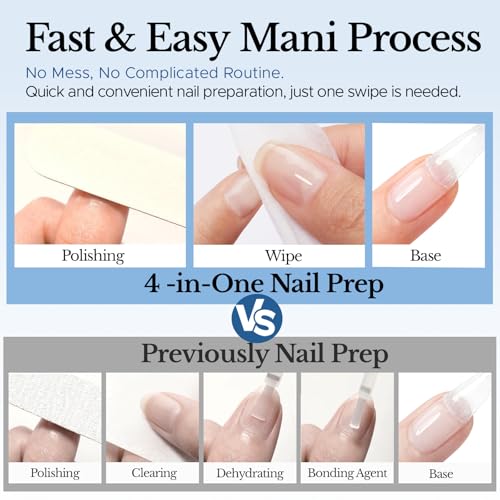 Image of AZUREBEAUTY 4-in-One Nail Prep Pads-Dehydrator & Primer Wipes for Gel, Acrylic & Press On Nails, No Spill, No Brush, Fast & Easy Nail Cleaner Prep, Travel Friendly 84PCS (2 Boxes)