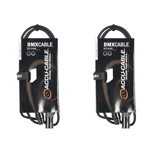 ADJ Products AC3PDMX3 - Cable de alimentación para escenario y estudio, color negro (paquete de 2)