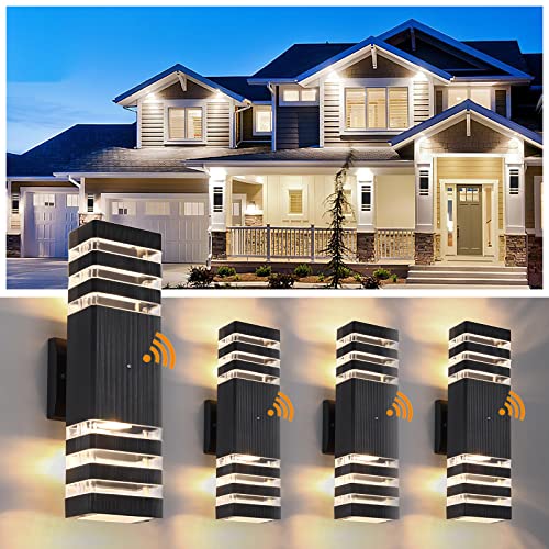 TEBLAMPUE Dusk to Dawn Outdoor Lighting 4 Pack, 3000K Warm White Porch Lights Outdoor for Patio Waterproof Exterior Light Fixture Sconce for House Hallway Garden Corridor