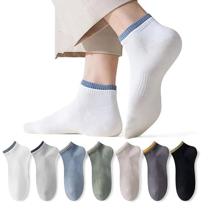 zynex wear 7 Pair Pure Premium Cotton Socks Ankle length Durable Breathable Free Size Casual Soft Breathable, Daily for Men & Women Stretchable Anti Odur Sweat Free Anti Slip-picture-38