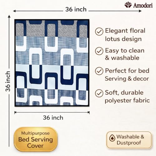 Image of Waterproof Bed Server Mat /Food Mat /Bedsheet Protector | Reversible | 2-Layer Heavy Material | Multi-Purpose Place Mat (Colour & Print May Vary) (geometric-16)