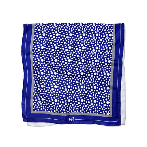 BBGreek Zeta Phi Beta Official Vendor - Silky Polyester Shawl Scarf - Dots on Dots - Sorority Paraphernalia