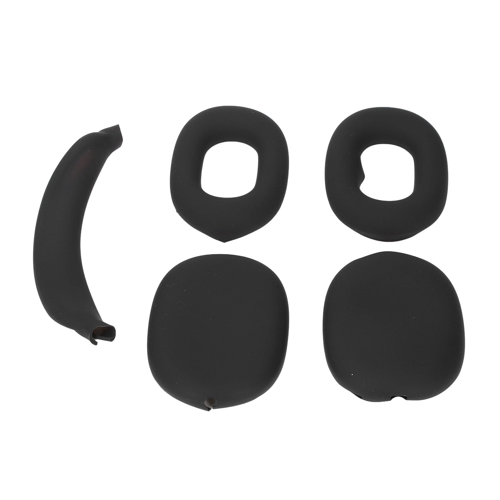 Étui pour écouteurs avec Cache-Oreillettes, étui de Voyage Rigide pour écouteurs, étui de Transport en EVA avec Poche en Filet pour Accessoires, Rangement de Protection Portable (Noire)