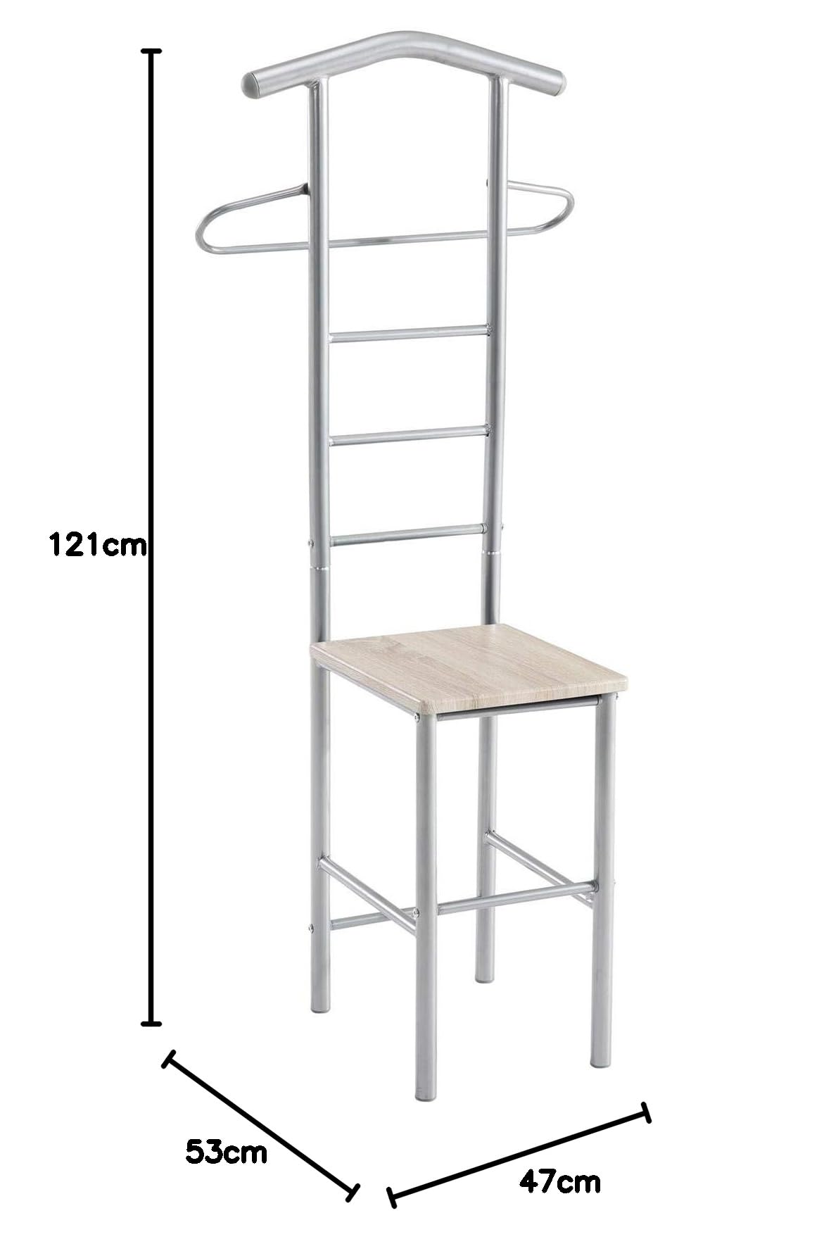 IDIMEX Herrendiener Stummer Diener Kleiderständer JIVO, in Sonoma Eiche,121 cm, Garderobe mit Hosenbügel