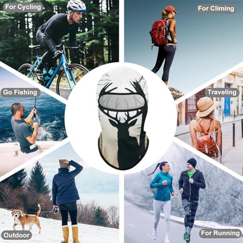 Balaclava para hombres, máscara para esquiar con silueta de ciervo, cubreboca para invierno, protección facial para ciclismo miniatura 6