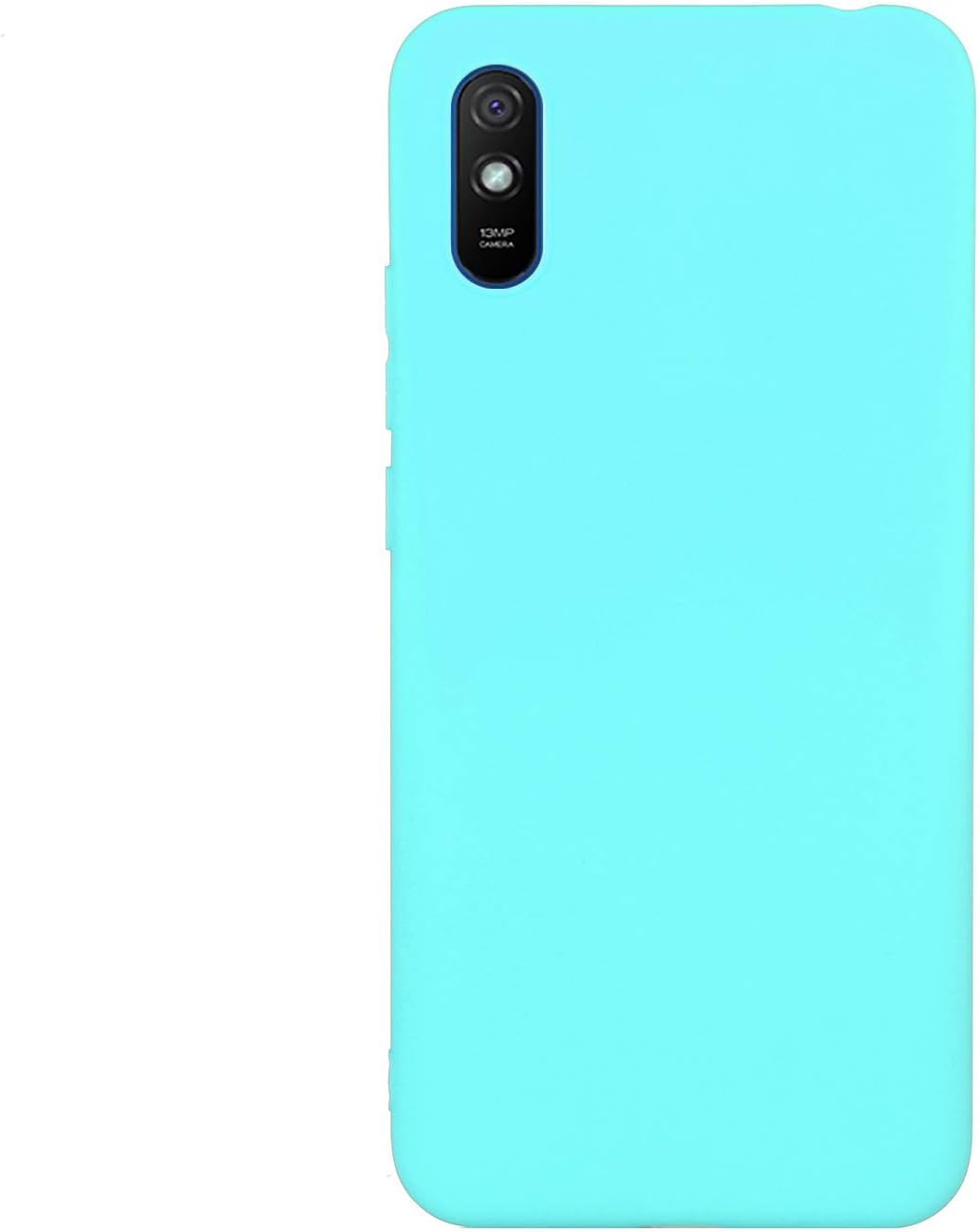 CUZZCASE Funda para Xiaomi Redmi 9A+{Protector de Pantalla de Vidrio Templado} Carcasa Silicona Suave Gel Rasguño y Resistente Teléfono Móvil Cover-Azul Claro