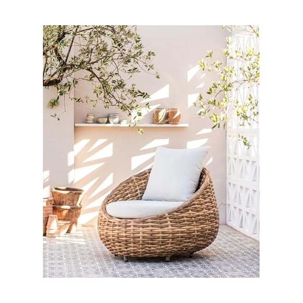 Dehner Lounge Sessel Tulum Braun / Weiß