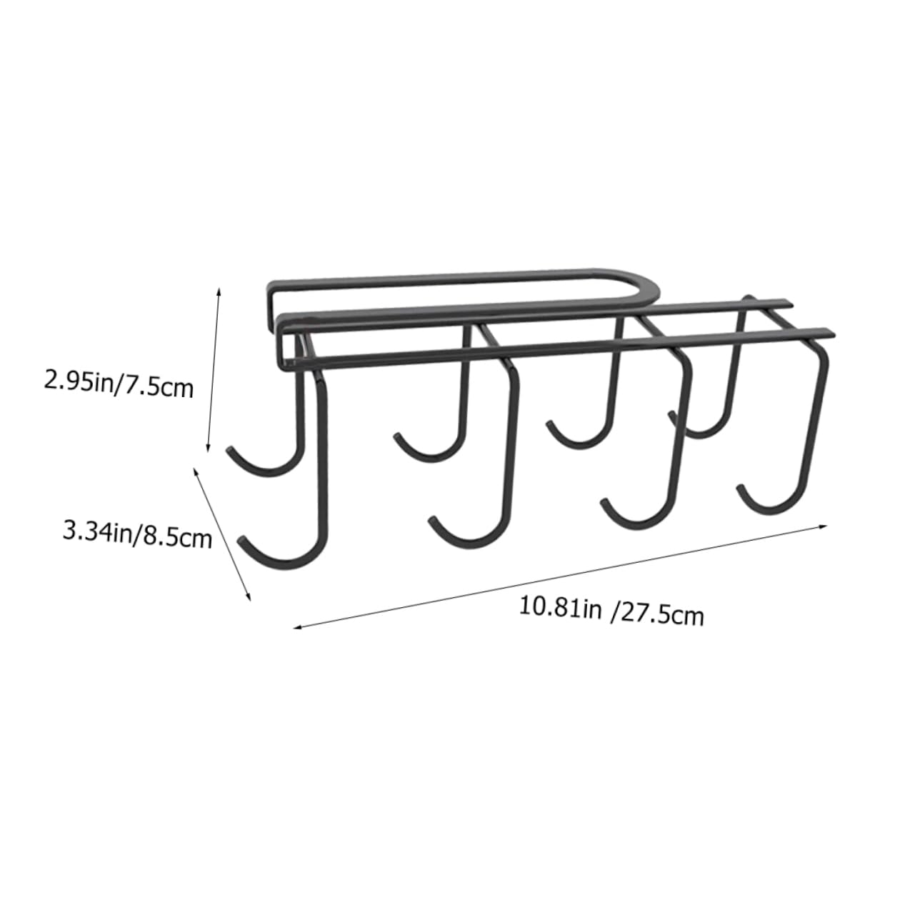 IWOWHERO Under Cabinet Coffee Mug Holder Hooks Kitchen Accessory Drilling Organizer for Space Saving Storage Sturdy Construction for Cup Display and Easy