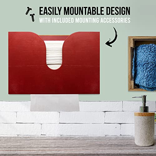 Bamboo Paper Towel Dispenser, Paper Towel Holder Wall Mount & Countertop for Kitchen and Restroom Decor - Holds Multifold Paper Towel, C Fold, Trifold Hand Tissue Napkins. - Thumbnail 4