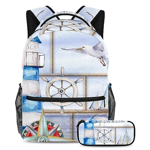 Lot de 2 cartables pour enfants Summer Sea Life sac à dos d'école contre le désordre