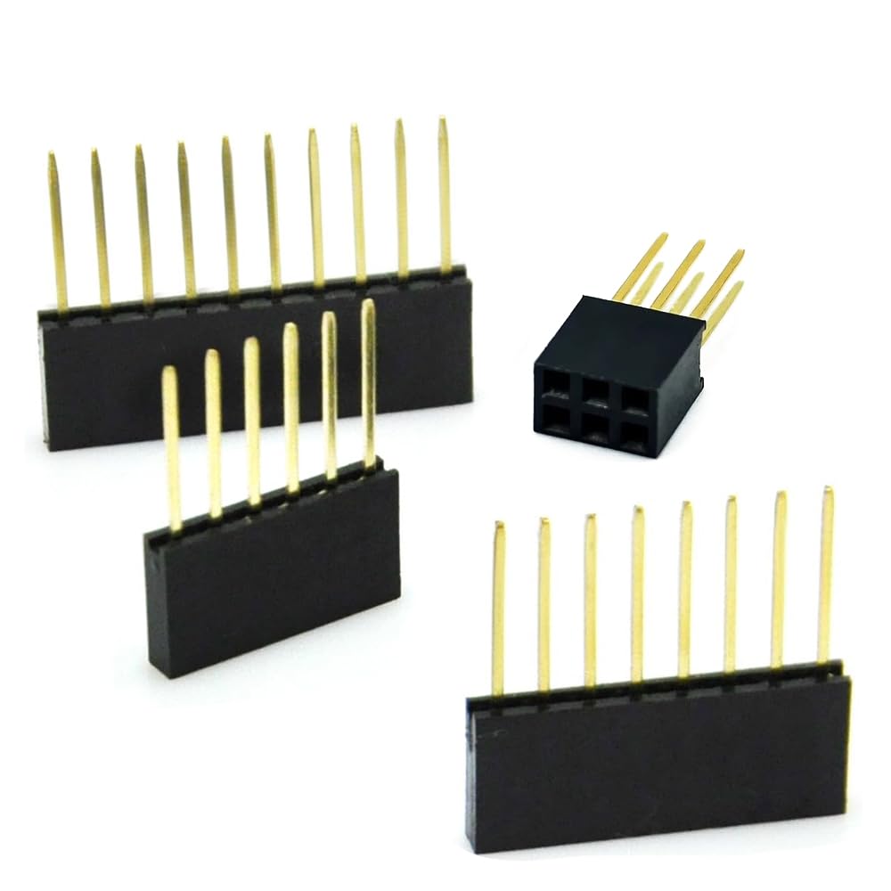 Treedix 4 Set di Perni Stacking Headers Kit Teste Femminili Staccabili Compatibile con Arduino UNO R3 (15 pz in totale)