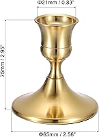 Vista 2 de PATIKIL 2 portavelas cónicos, portavelas de metal, candelabros para mesa, centro de mesa, decoración de boda, cena, fiesta, tono dorado