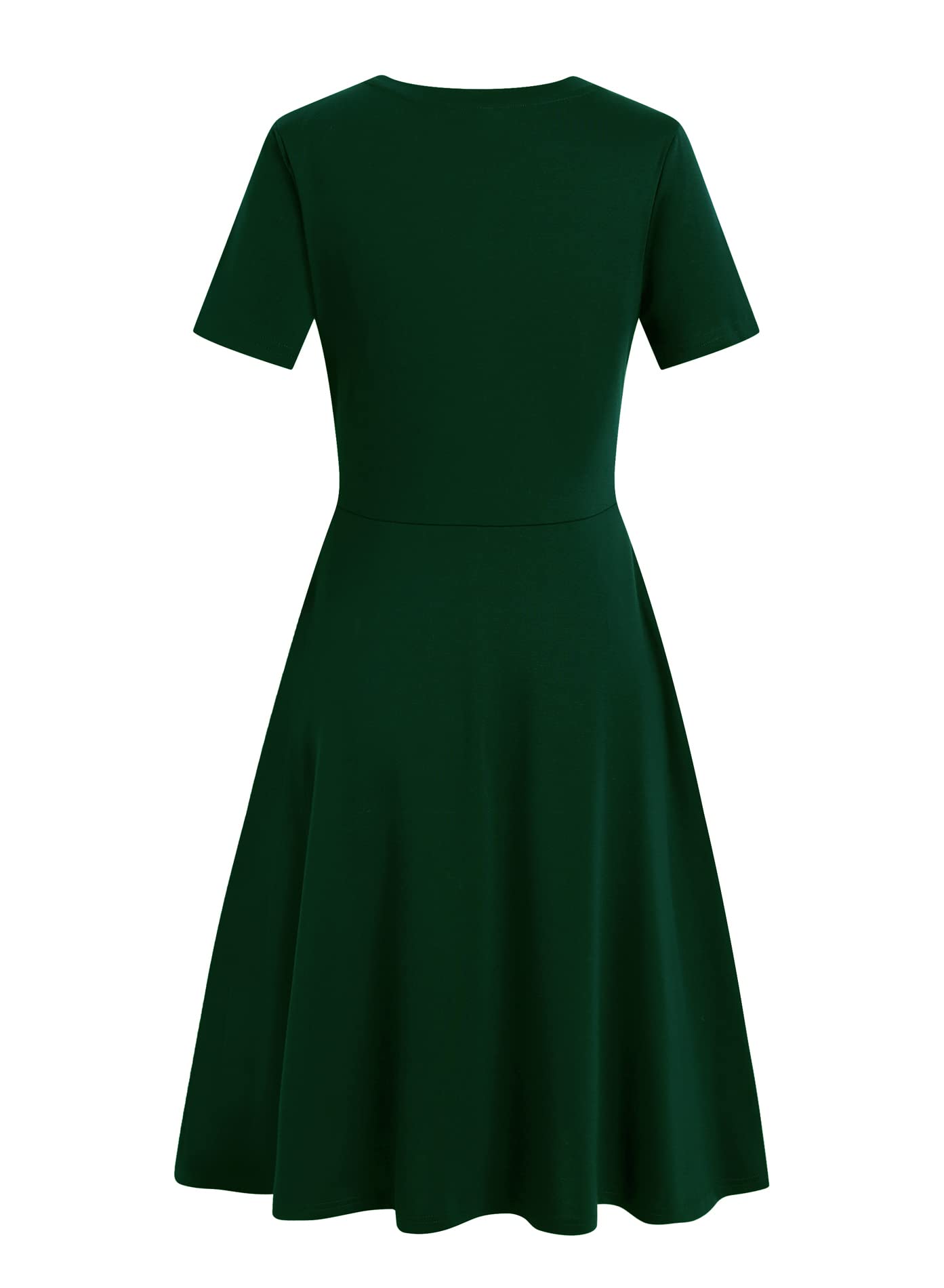 Women's Elegant Vintage Cotton Casual Floral Print Work Party A-Line Swing Dress with Pockets 162