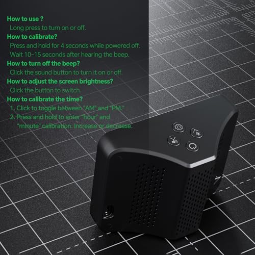 Image of 16-in-1 Indoor Air Quality Monitor with PM1.0,PM2.5,PM10,CO2,HCHO,TVOC,Temperature,Humidity,Time Display &7 AQI Alarms - Professional Air Quality Tester for Home, Office & Indoor Use (Ember Black)