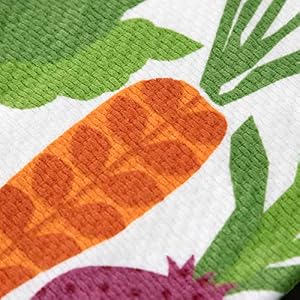 T fal Textiles Double Sided Print Woven Cotton Kitchen Dish Towel Set 2 pack 16 x 26 Veggie Print