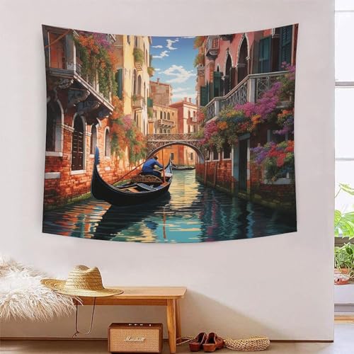 Tapisserie murale Venise 3D en tissu : évadez-vous chaque jour dans le romantisme italien