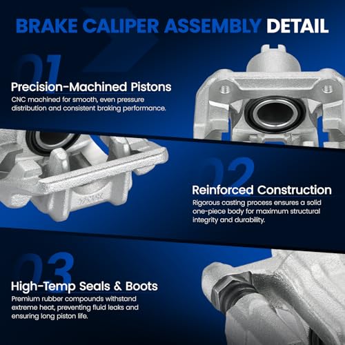 Image of Rear Brake Caliper Assembly Replaces for 19-B2589 19-B2588, Compatible with Acura CL 2001-2003 3.2L V6, for TL 1999-2008 3.2L V6, Compatible with Honda Element 2003-2011 2.4L L4, GAS