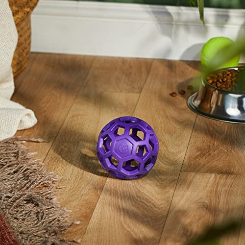 JW Pet Bola de quebra-cabeça Hol-ee Roller para cães, borracha natural, pequena (7,6 cm de diâmetro)