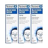 Blocked Nose Spray 15ml x 3 Compatible with Sudafed Fast-Acting Nasal Decongestant, Relieves Stuffy Nose, Cold & Allergy Relief Care with Welari Thank You Card | (3 Pack)
