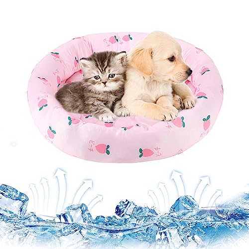 Kühlmatte Für Katzen - Rundes Kühlkissen Mit Wasserfüllung Für Sommer & Spiel