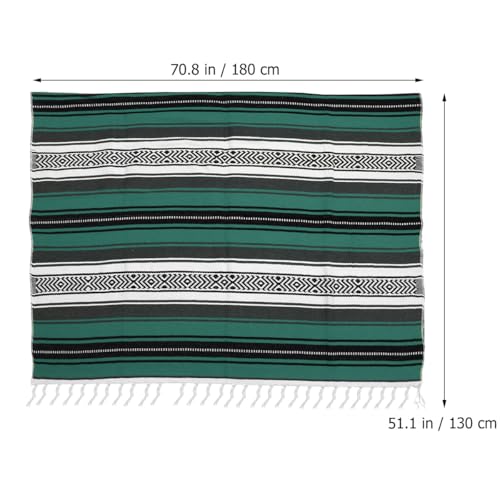 Manta gruesa mexicana verde para sofá y decoración de salas 3