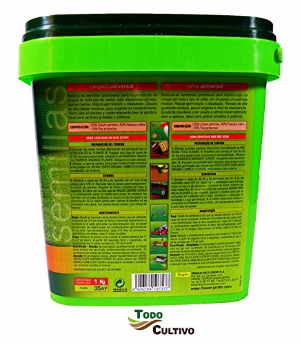 Semilla Césped Universal. Cubo de 2 Kg. Para 65 metros cuadrados