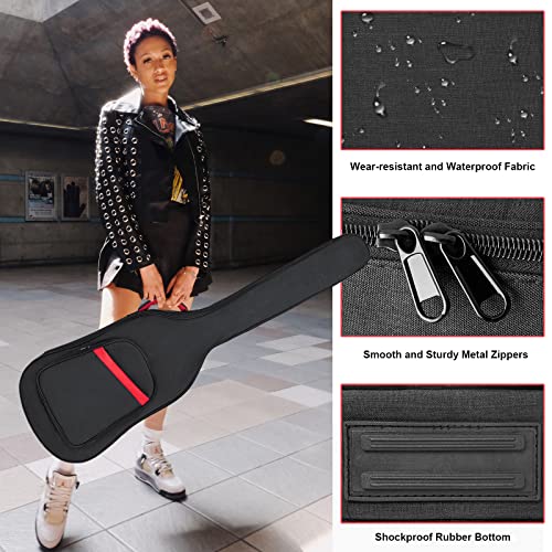 Muscab Bass Guitar Bag 7Mm Padding Electric Bass Case, Electric Bass Gig Bag Backpack With Neck Strap And Pockets, Black #TOP1