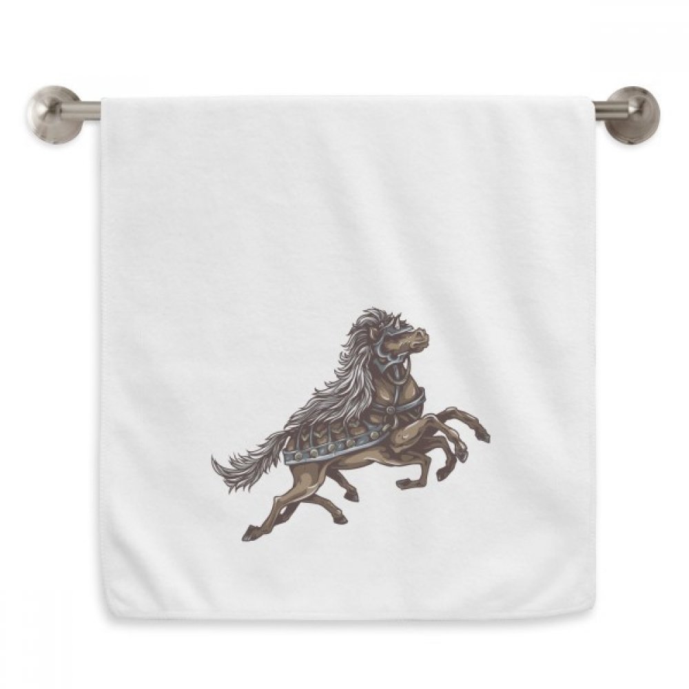 Serviettes débarbouillettes 13x29 pouces cheval art animal tissu blanc absorbant doux