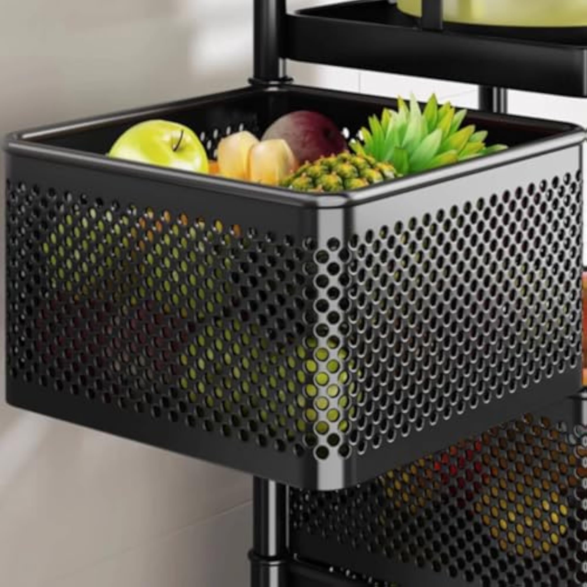 Perforated Rotating Storage Vehicle, Multi-Level Kitchen Storage