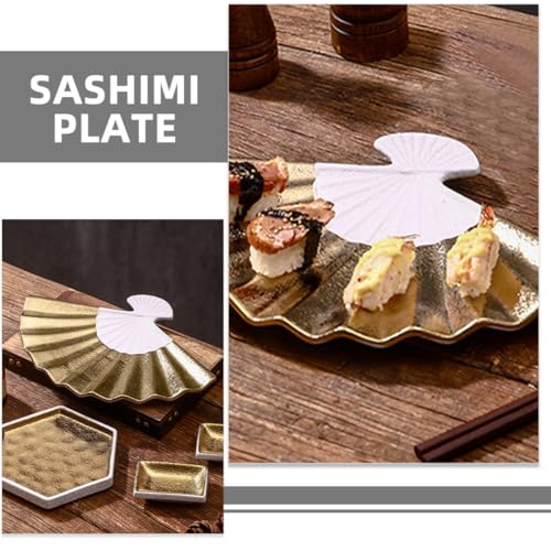 Plato cerámico para sushi en forma de abanico 12 pulgadas miniatura 3