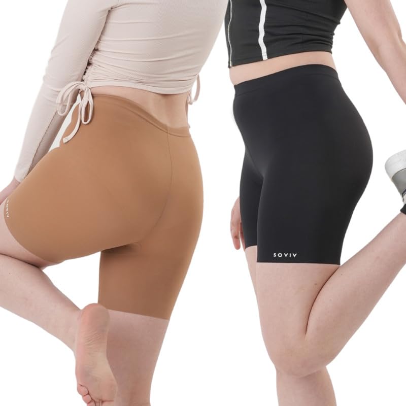 Women’s High Waist Seamless Under Skirt Shorts (Multi Packs) with 2 Scrunchies Free| Nylon Spandex Stretchable Cycling Shorts | Skin Fit Anti-Chafing Shorts-image-0