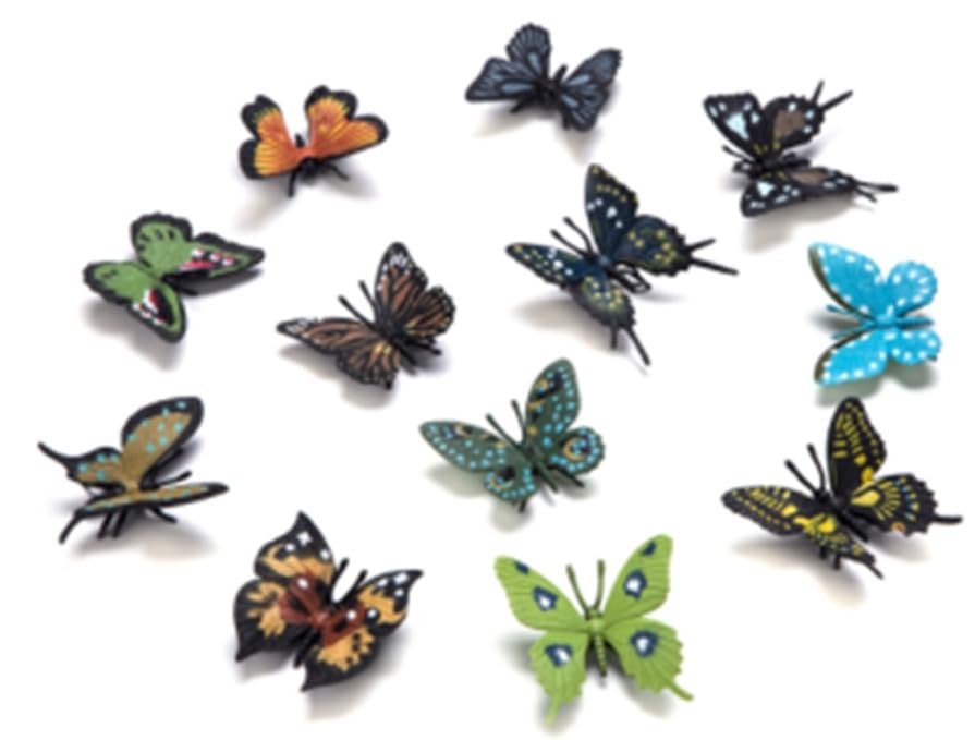 Image of Small Kids Sea & Wild Animal Toys Sets for Fun, Educational, Spark Imagination and Learning (Multi Choice Sets) (Butterfly) 12pcs
