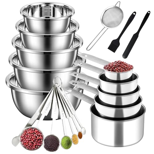 Measuring Cups and Spoons Set 20 Pcs,Stainless Steel Nesting Meas...