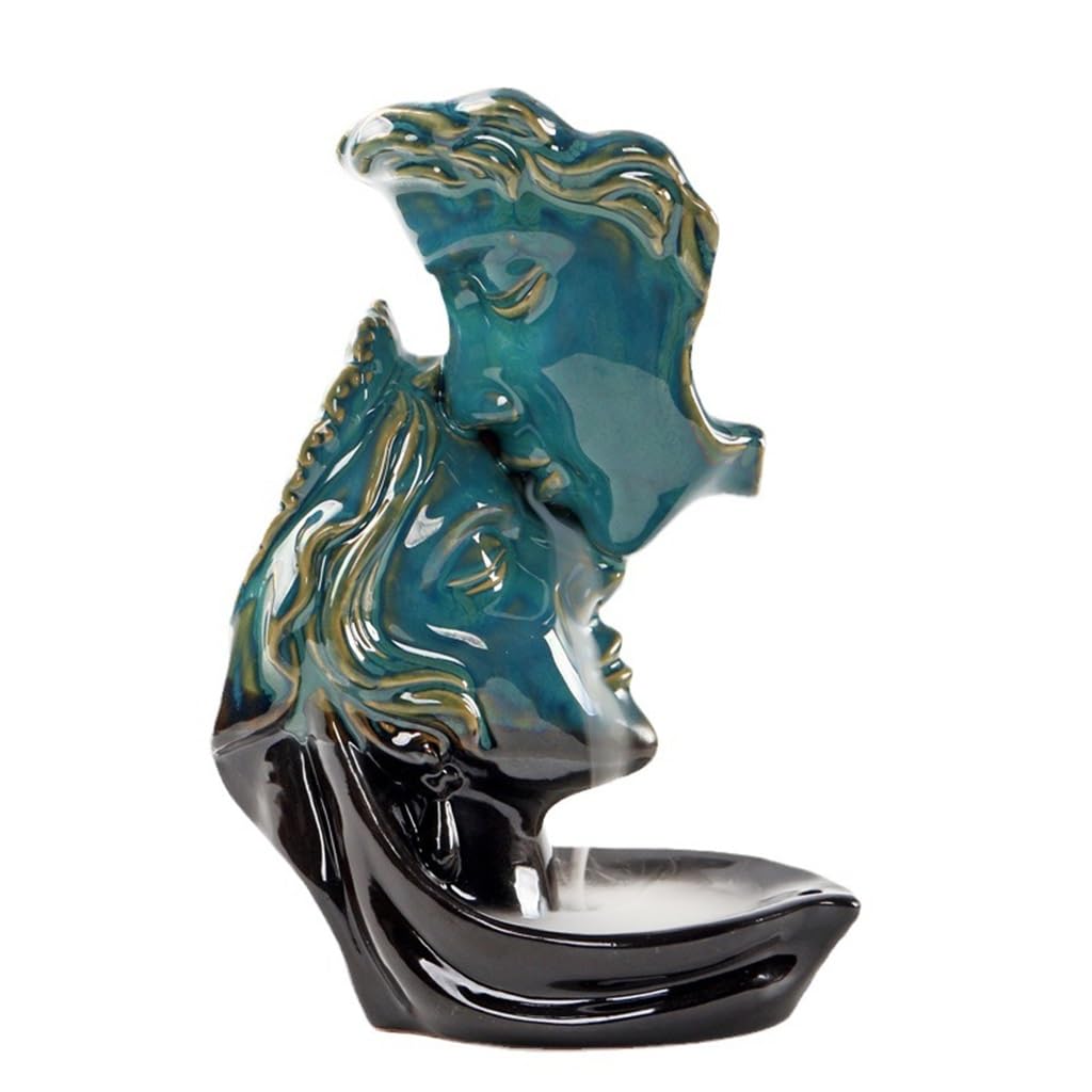 Brûleur d'encens à flux inversé fait main céramique ornement figurine haut de gamme