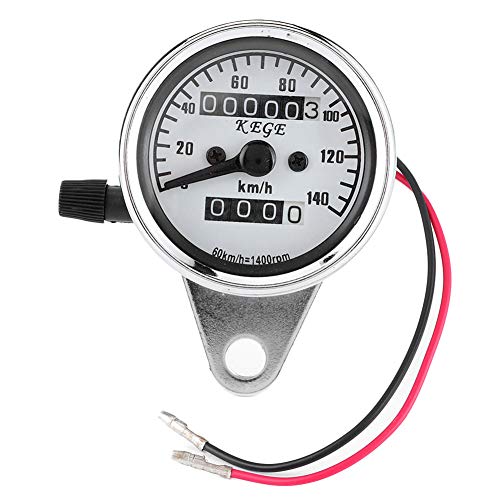 Qiilu Petit Compteur+Moto Compteur de Vitesse de Moto, Compteur de Vitesse de Moto Universel odomètre 12V Compteur de Nuit Tableau kilométrique