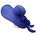 Womens Sun Straw Hat Wide Brim UPF 50 Summer Hat Foldable Roll up Floppy Beach Hats (Royal Blue)