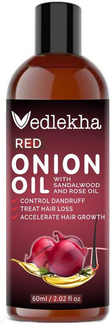Vedlekha Natural & Organic Red Onion Oil For Hair Growth 60ml