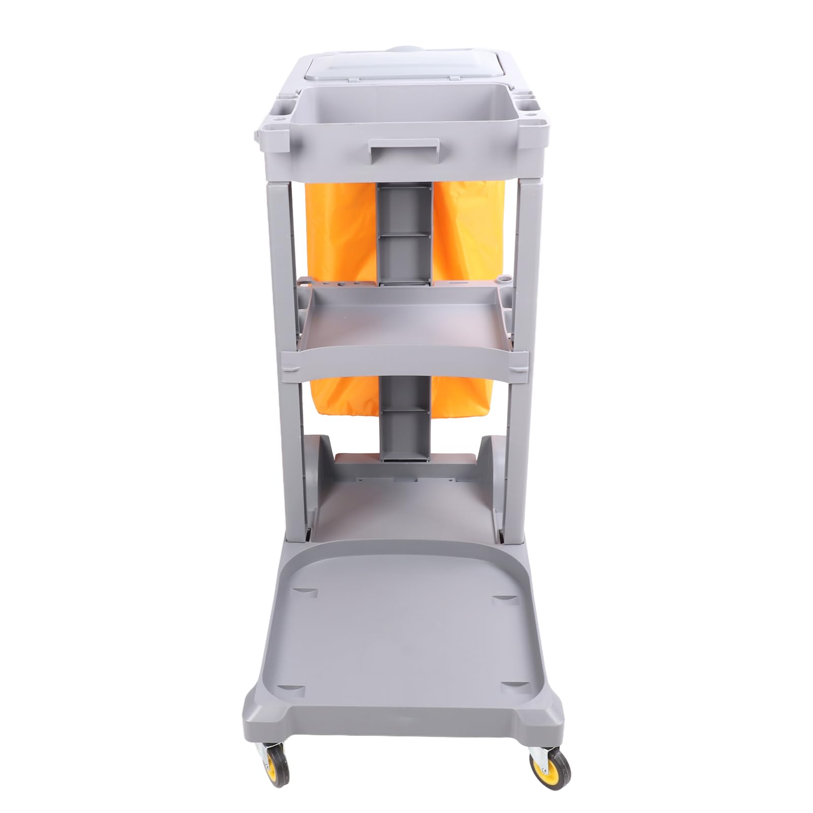 Carrello per Pulizie Carrello per Pulizia Commerciale Multifunzionale Grigio per Hotel Aeroporti Facile da Spostare in Plastica a 3 Livelli