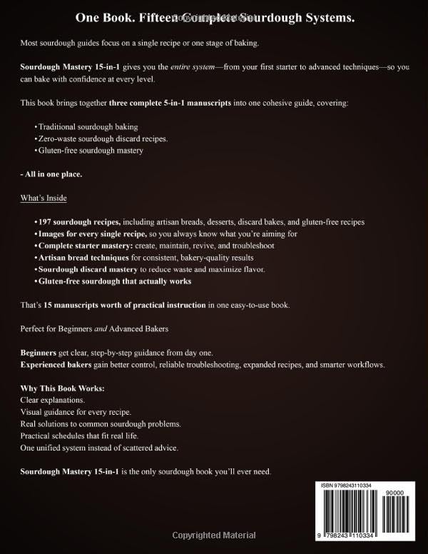 Image of Sourdough Mastery 15 in 1: Traditional & Gluten-Free Breadmaking with Starters, Artisan Loaves, Discard Recipes, Desserts & Zero-Waste Methods (Baking)