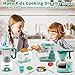 BRIGPICIOUS Kids Play Kitchen Accessories Toys Set, Pretend Play Kitchen Appliances Kit - Blender, Coffee Maker, Mixer, Toasters with Light & Sound, Playhouse Role Play Toy Gift for Girl Ages 3 4 5 6