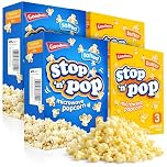 SOL 12pk x 85g Stop 'n' Pop Microwave Popcorn, Salted & Butter Flavoured Pop Corn Kernels, Ready in Minutes Tasty Snack for Family Movie Nights, Easy to Prepare, Ideal for Sharing Fun Moments at Home