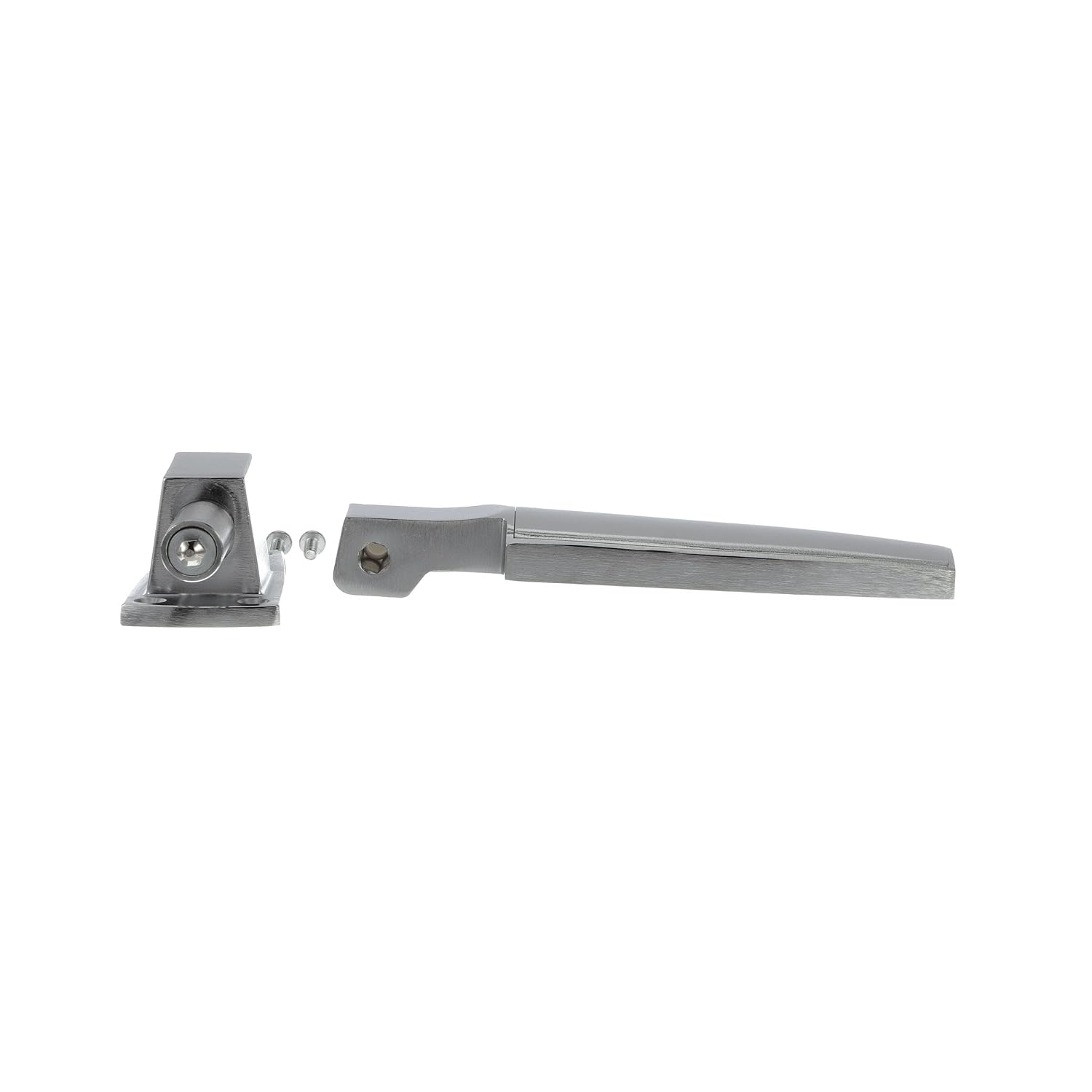 1-1/8" Offset Satin Chrome Adjustable Cam-Rise Lift-Off Walk-in Door Hinge with Spring Assist