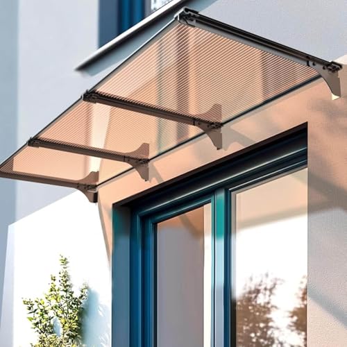 Auvent de porte en polycarbonate A01 120x240cm pour balcon et entrée