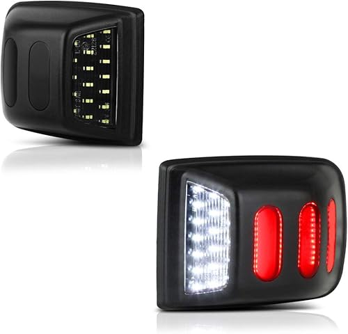 VIPMOTOZ Tubo de neón OLED rojo con luz LED completa para placa de matrícula, parachoques trasero para 2005-2006 compatible con camioneta Nissan