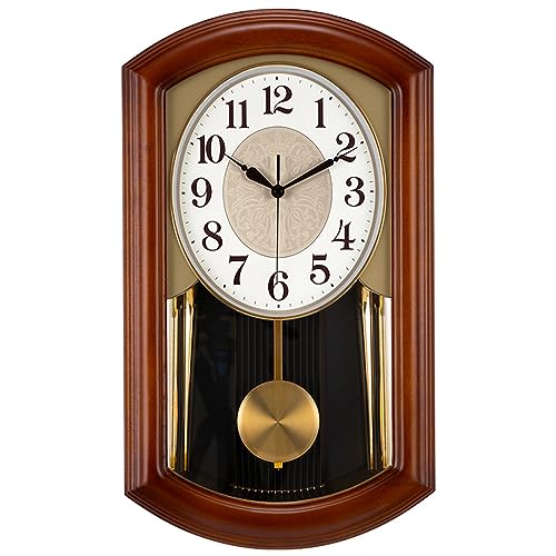 AOKLEY Reloj de Pared de péndulo 52 * 30cm, Reloj de pendulo, Reloj de carrillon Antes de Las campanadas, Fabricado en Madera