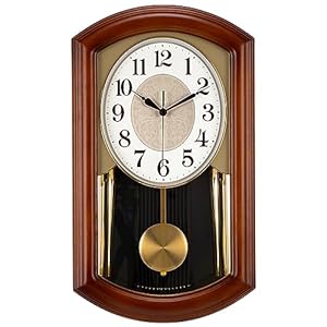 AOKLEY Reloj de Pared de péndulo 52 * 30cm, Reloj de pendulo, Reloj de carrillon Antes de Las campanadas, Fabricado en Madera